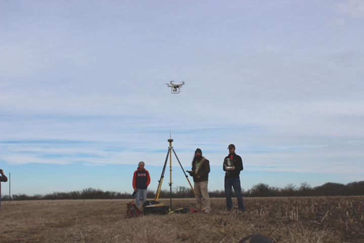 ISAS crew with drone and GPS equipment photo by Jacob Skousen